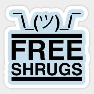 Free Shrugs (light blue) Sticker